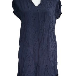 Madewell crinkle dress with pockets navy
